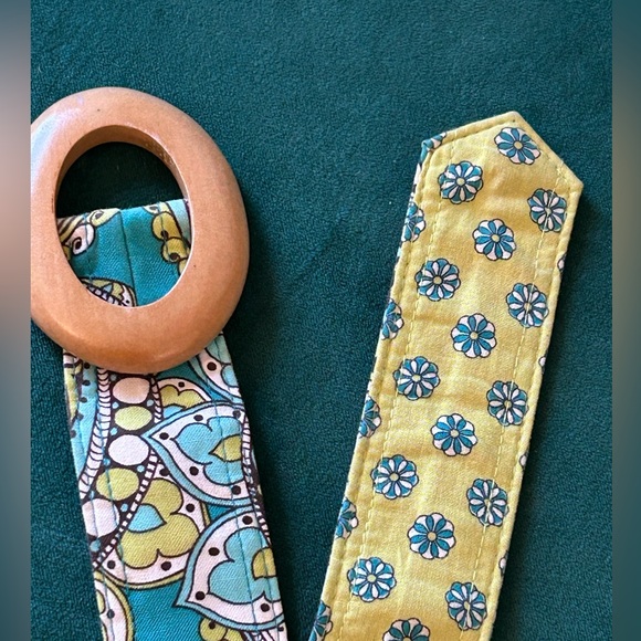 Vera Bradley Peacock Blue Retired Pattern Cotton Belt - Picture 4 of 11